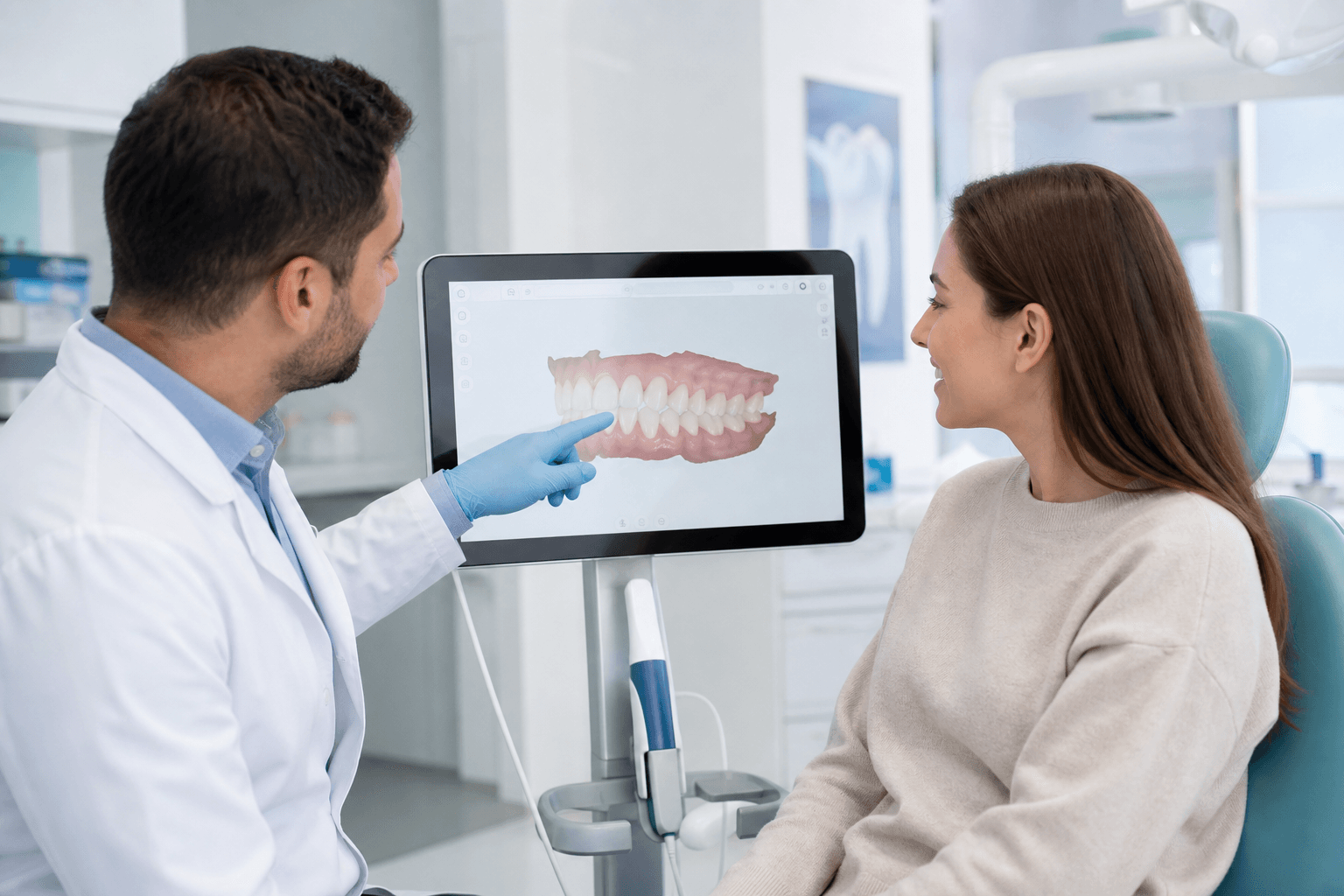 Ortodonzia moderna con pianificazione digitale in clinica