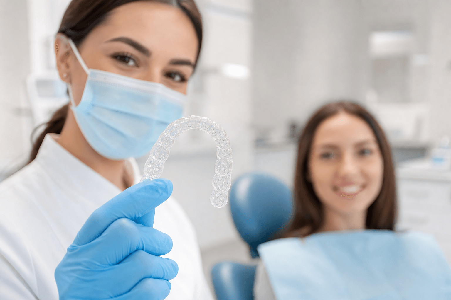 Valutazione ortodontica con apparecchi trasparenti in clinica